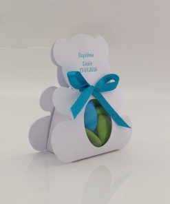 contenant dragées ourson blanc nacré