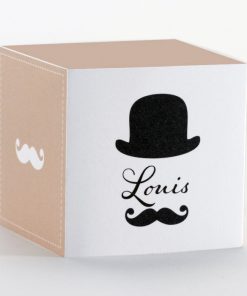 Boite à dragées moustache - cube