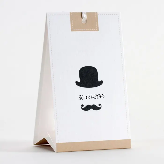 contenant à dragées moustache