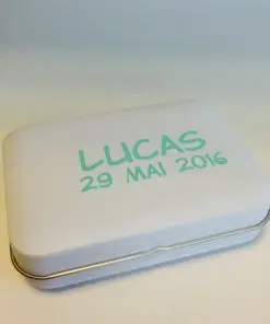 boite à dragées métal rectangulaire blanche