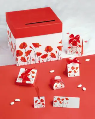 decoration coquelicot bapteme, mariage