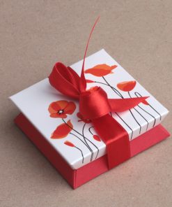 Boite à dragées coquelicot