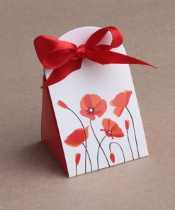 Contenant à dragées-Iris-Coquelicots-Lot de 10