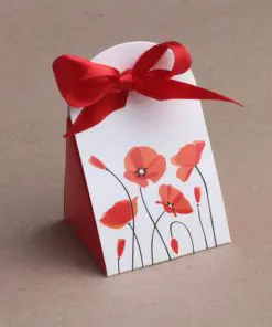 Contenant à dragées-Iris-Coquelicots-Lot de 10