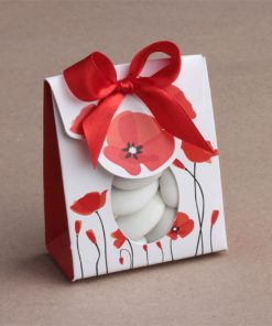 Pochon à dragées coquelicot - lot de 10