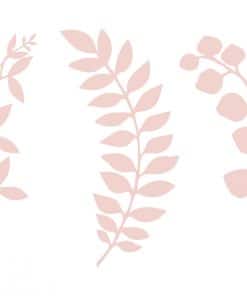 Décoration branches de feuilles rose poudré - lot de 9