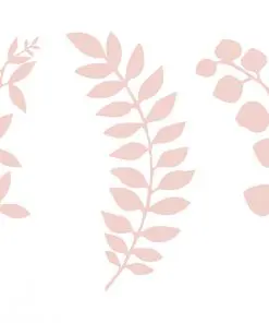 Décoration branches de feuilles rose poudré - lot de 9