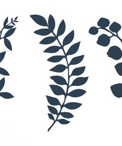 Décoration branches de feuilles bleu marine - lot de 9