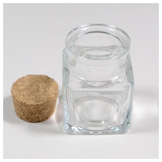 Pot carré en verre avec bouchon en liège – Image 3
