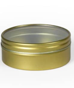 Alternative view of Boite à dragées  ronde en métal - Or - Avec fenêtre