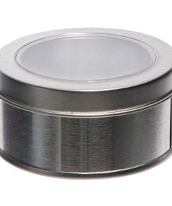 Boite a dragées ronde en métal argent