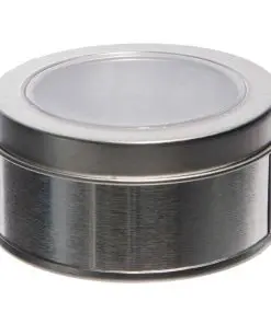 Boite a dragées ronde en métal argent