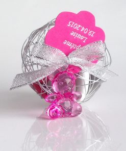 Pendentif Ourson Fuchsia - Lot de 10