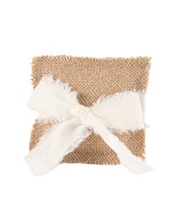 Coussin d'alliances jute et noeud