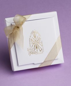 dragées communion blanc et or