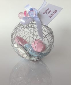 Alternative view of Contenant à dragées jumeaux - Boule métallique et tétines