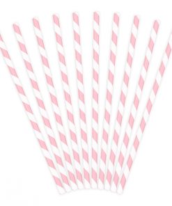 Paille rose rayée