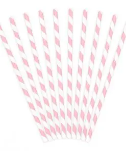 Paille rose rayée
