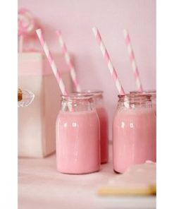 Alternative view of Pailles rayées - Rose - Lot de 10