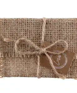 sac a dragées jute avec étiquette love