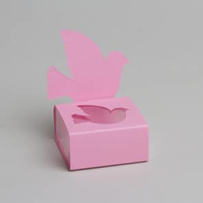 boite a dragees colombe rose