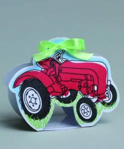 Contenant à dragées Tracteur thème ferme