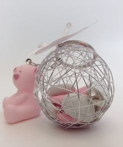 dragées baptême ourson rose