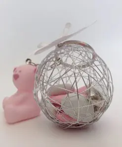 dragées baptême ourson rose