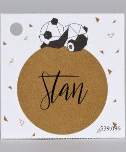 Étiquette à dragées - Carré - Panda