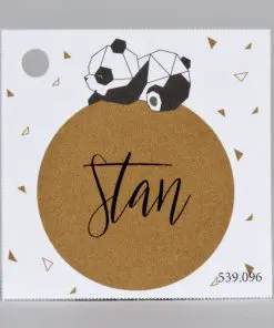 Étiquette à dragées - Carré - Panda