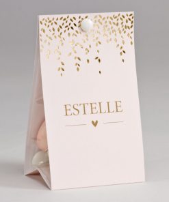 Boite a dragées rose poudrée et or