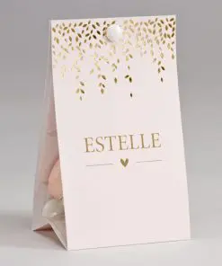 Boite a dragées rose poudrée et or