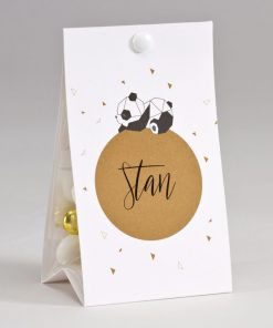 Boite à dragées Blanc Panda - Personnalisable