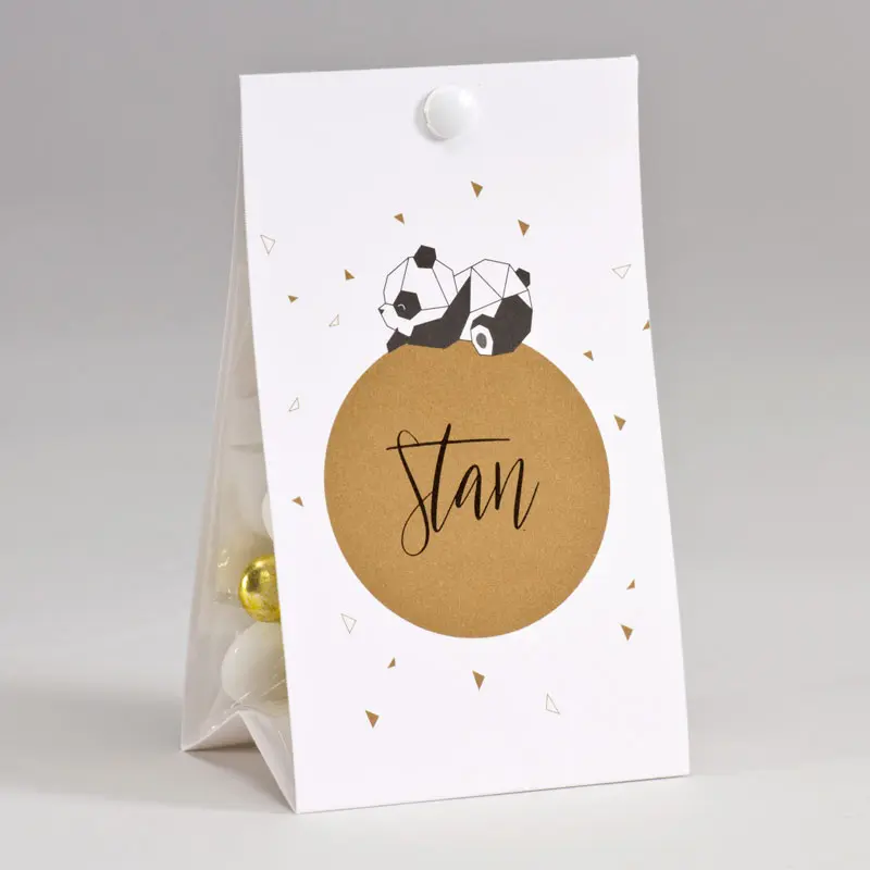 Boite à dragées Blanc Panda - Personnalisable