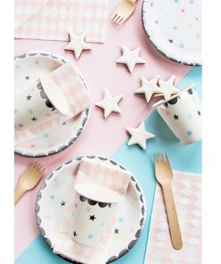 serviette losange rose et blanc