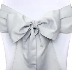 Noeud housse de chaise argenté