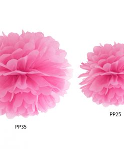 pompon en papier fuchsia