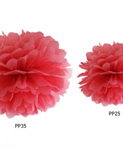 pompon en papier rouge