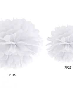 pompon en papier blanc