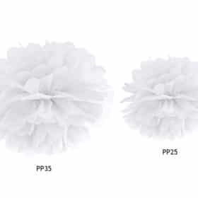 pompon en papier blanc