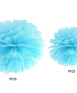 pompon papier de soie turquoise