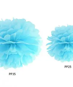 pompon papier de soie turquoise