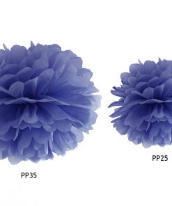pompon en papier bleu marine