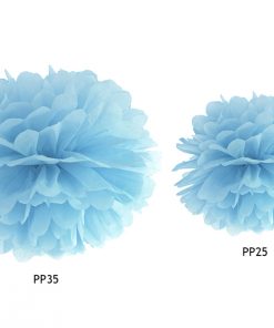 pompon en papier bleu ciel