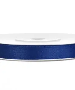 ruban satin bleu marine