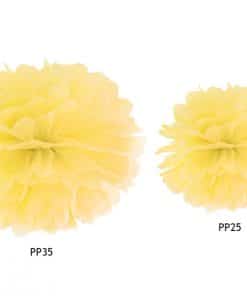 pompon en papier de soie jaune