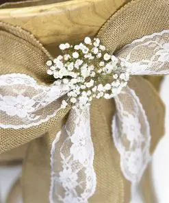 Housse de chaise jute et dentelle