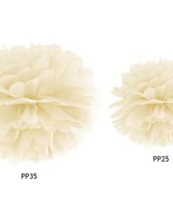 pompon en papier de soie ivoire