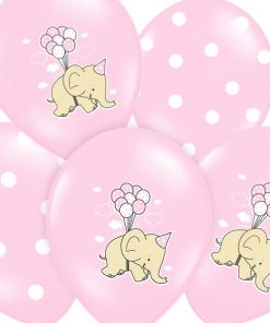 Alternative view of Ballons - Eléphants - Rose/Pois  -Lot de 6