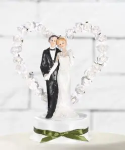 Figurine mariés coeur blanc